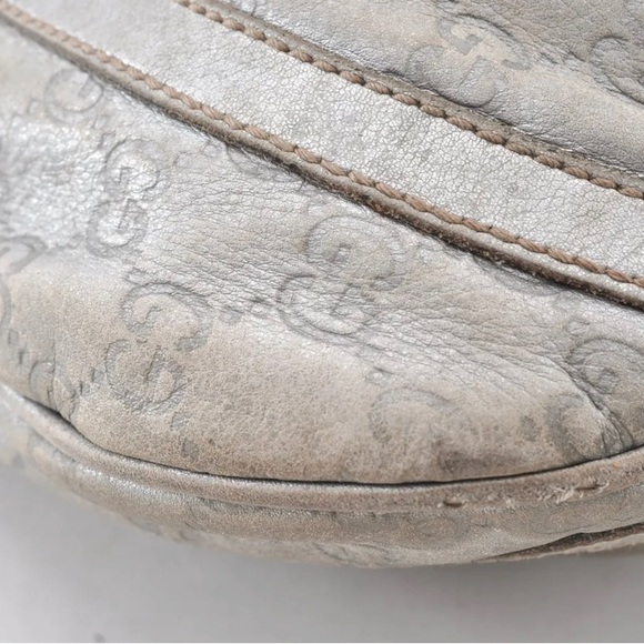 Authentic GUCCI Guccissima Abbey Shoulder Bag/Crossbody GG Leather 203257 Gray - Picture 8 of 13